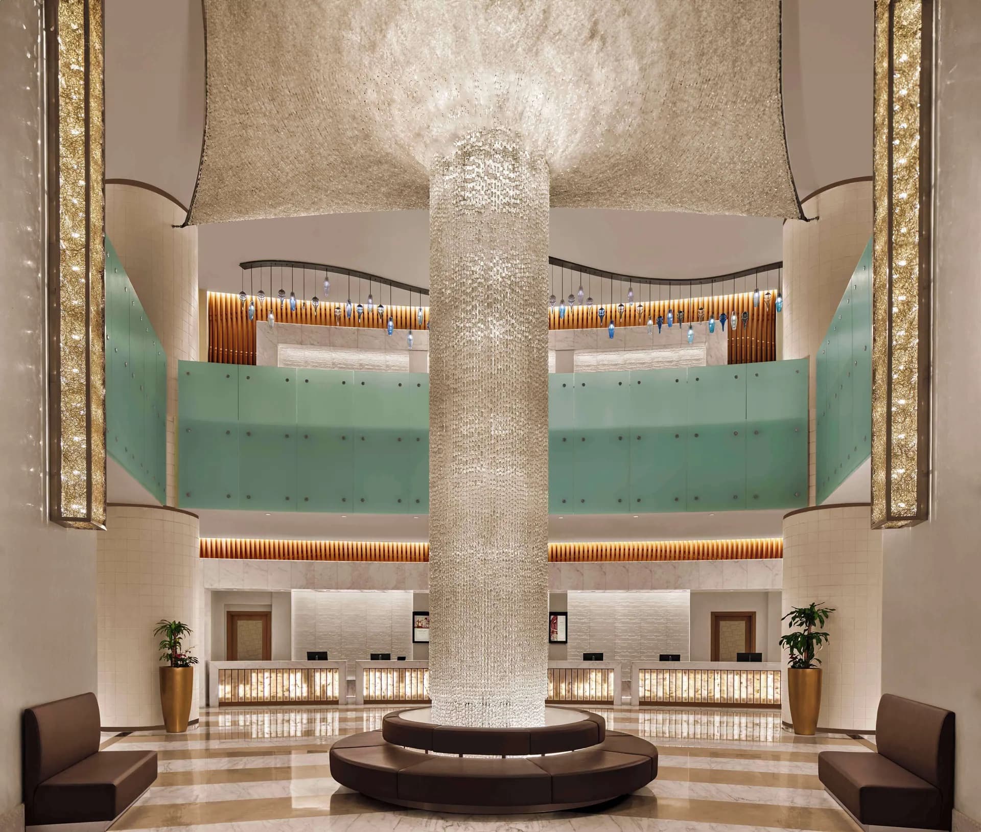 Grand lobby interior of Hilton Hotel & Convention Jabal Omar Makkah