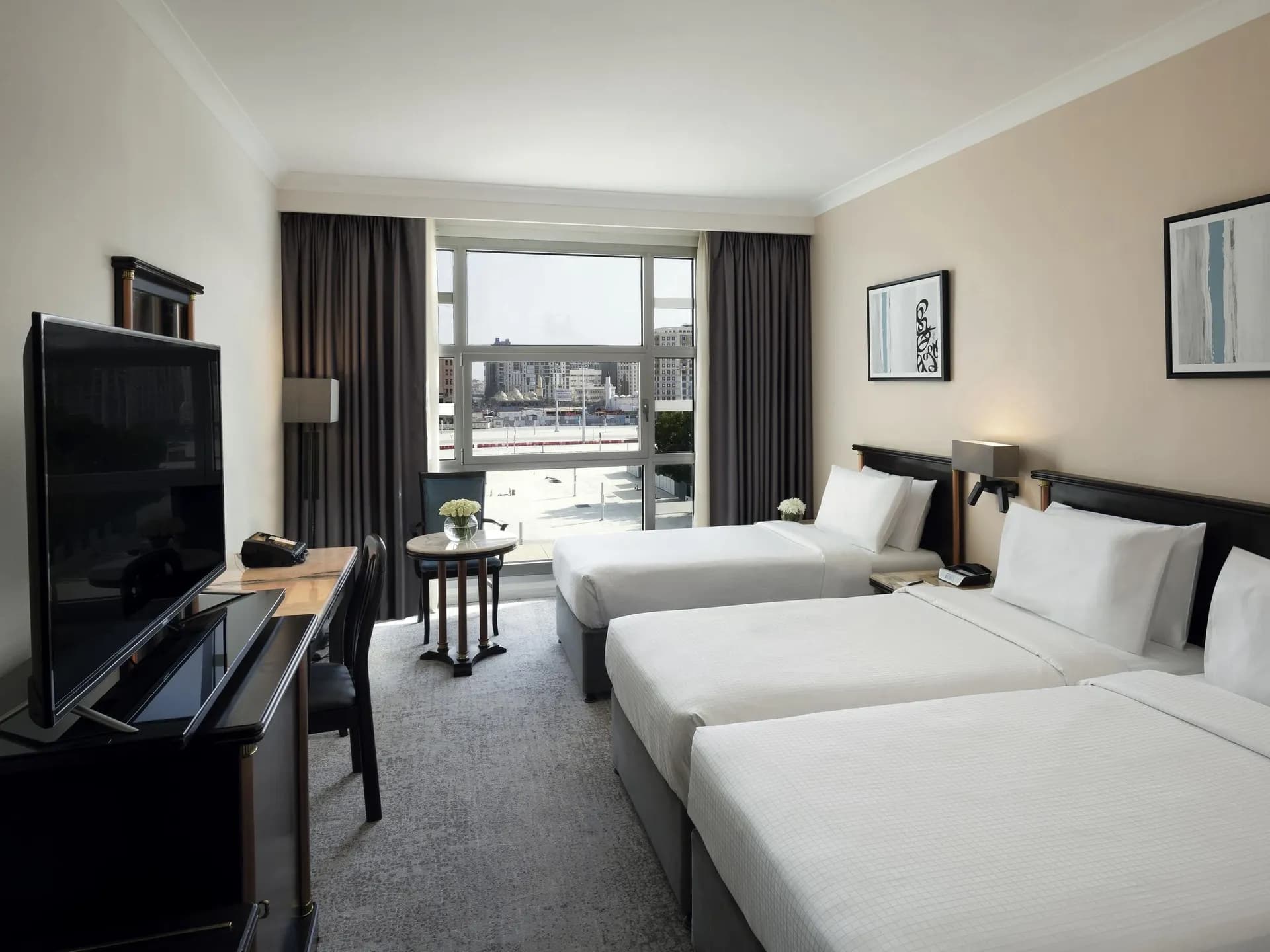 Superior Room 3 Single Beds Partial Nabawi View at Anwar Al Madinah Mövenpick Hotel